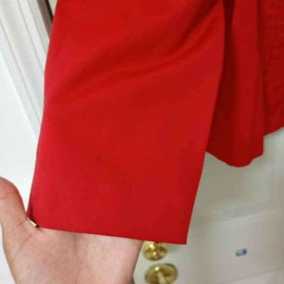 Zara Women Red Jacket Size M Full Zip Collared Lined Pockets Long Sleeve - Picture 4 of 16